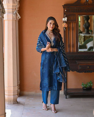 ramcreation Woven, Printed Kurta, Salwar & Dupatta Set