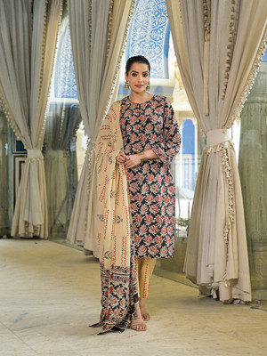 DIVENA Floral Print Kurta, Trouser/Pant & Dupatta Set