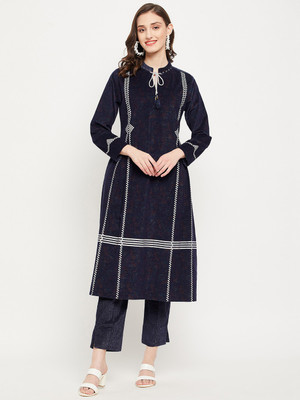 Zigo Embroidered Kurta, Palazzo & Dupatta Set