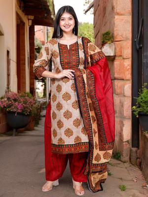Jevi Prints Printed Kurta, Patiala & Dupatta Set