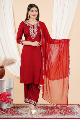Sefi Fashion Embroidered Kurta, Trouser/Pant & Dupatta Set