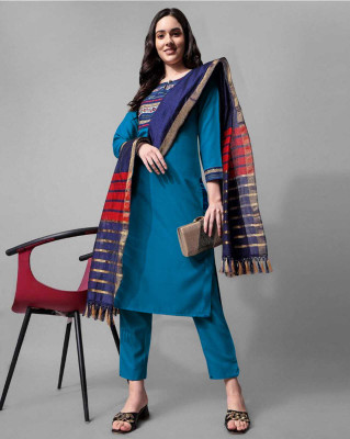 Thezaara Self Design Kurta, Trouser/Pant & Dupatta Set