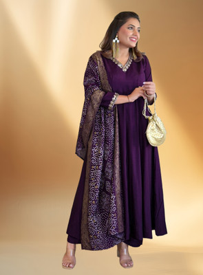 KHANJAN FASHION Embroidered, Floral Print, Self Design Kurta, Palazzo & Dupatta Set