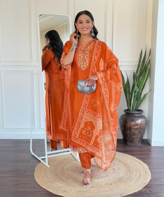 KYADA FAB Embroidered Kurta, Trouser/Pant & Dupatta Set