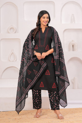 Jaipur Sarai Printed Kurta, Salwar & Dupatta Set