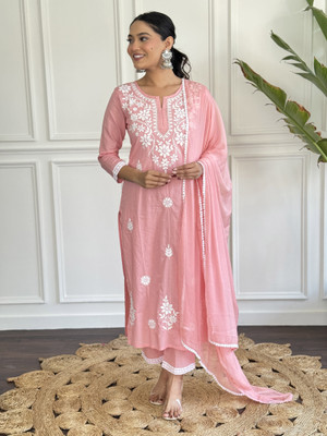 SELVIFAB Self Design Kurta, Trouser/Pant & Dupatta Set