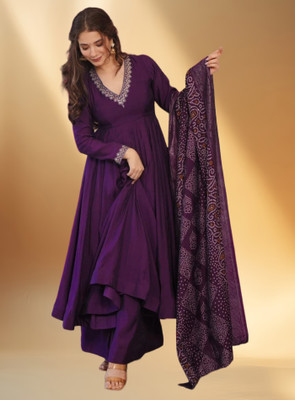 KHANJAN FASHION Embroidered Kurta, Palazzo & Dupatta Set