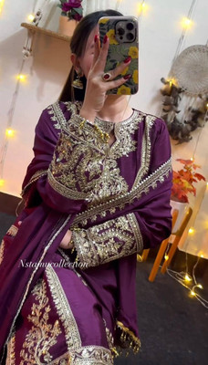 KH Embroidered Kurta, Salwar & Dupatta Set