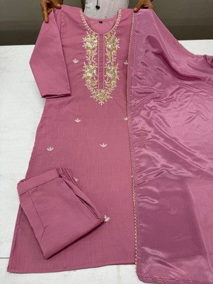 ANKHIR ERA Embroidered Kurta, Trouser/Pant & Dupatta Set