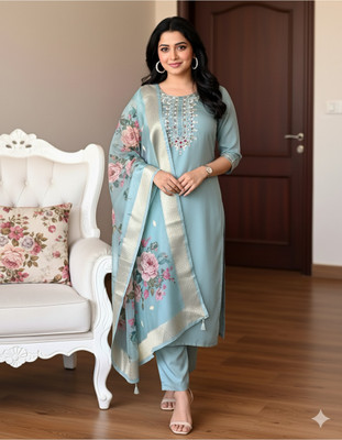 Goori Creation Embroidered Kurta, Trouser/Pant & Dupatta Set