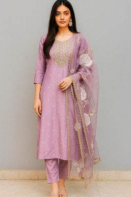 tanu Fashion Embroidered Kurta, Trouser/Pant & Dupatta Set