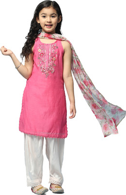 BIBA Solid Kurta, Salwar & Dupatta Set