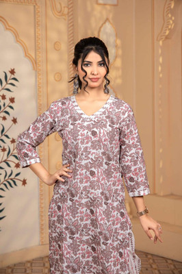 RP Enterprises Floral Print Kurta, Trouser/Pant & Dupatta Set