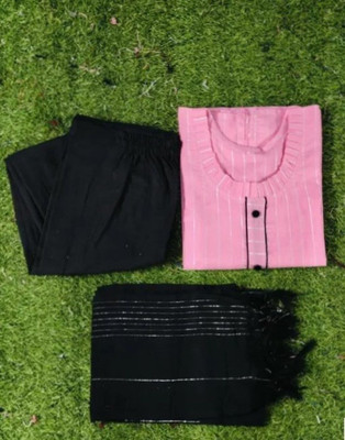 HOC's Striped Kurta, Trouser/Pant & Dupatta Set