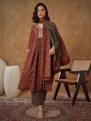 Shae By SASSAFRAS Printed Kurta, Trouser/Pant & Dupatta Set