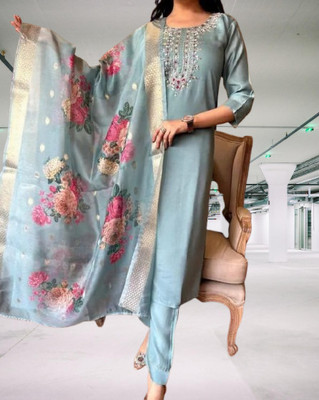 ROZRI Embroidered Kurta, Trouser/Pant & Dupatta Set