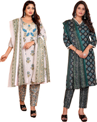 Sitara Setu Floral Print Kurta, Trouser/Pant & Dupatta Set