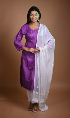 MALKIAT Embroidered Kurta, Trouser/Pant & Dupatta Set