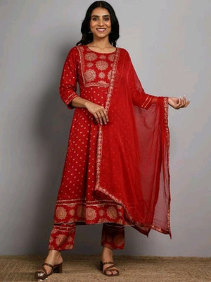 Roxworld Embroidered Kurta, Trouser/Pant & Dupatta Set