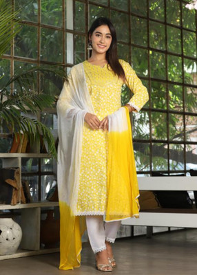 ALLEN WEAVE Printed Kurta, Trouser/Pant & Dupatta Set
