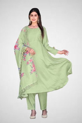 CLASSYCLOSET Floral Print Kurta, Trouser/Pant & Dupatta Set
