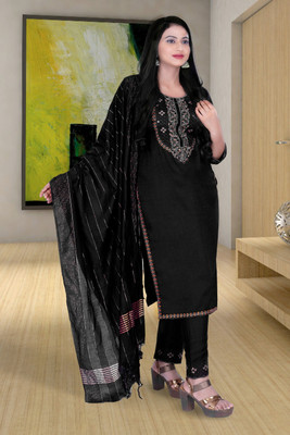 SABRANG MIX & MATCH Embroidered Kurta, Trouser/Pant & Dupatta Set