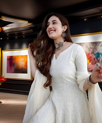 STYLISH CREATION Embroidered Anarkali Kurta, Bottom & Dupatta Set