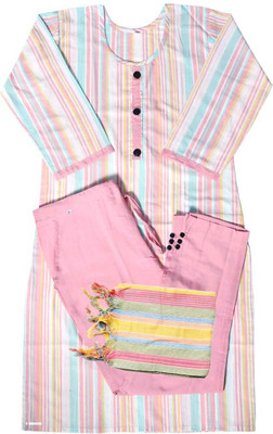 IST Striped Kurta, Trouser/Pant & Dupatta Set