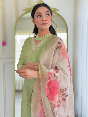 VEDUU Embellished Kurta, Salwar & Dupatta Set