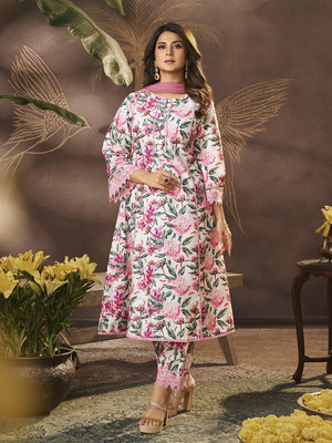Bhama COUTURE Printed Kurta, Trouser/Pant & Dupatta Set