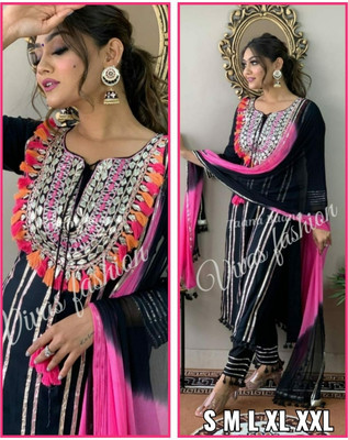 KRF FAB Embroidered Kurta, Trouser/Pant & Dupatta Set