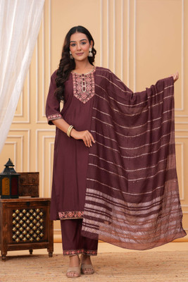 HEARTLOOM Embellished Kurta, Trouser/Pant & Dupatta Set