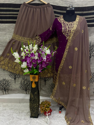 trihora Embroidered Kurta, Trouser/Pant & Dupatta Set