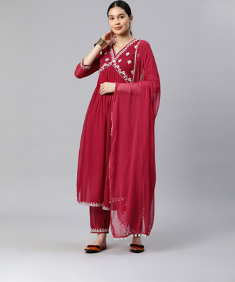 Arriva Fab Embroidered Kurta, Trouser/Pant & Dupatta Set