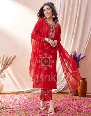 Tasrika Embellished, Embroidered Kurta, Salwar & Dupatta Set