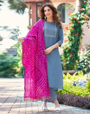 Tasrika Embellished, Embroidered Kurta, Salwar & Dupatta Set