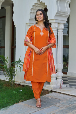 SassyLoom Embroidered Kurta, Trouser/Pant & Dupatta Set