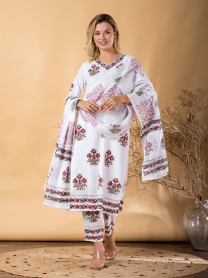 Readiprint Floral Print Kurta, Palazzo & Dupatta Set