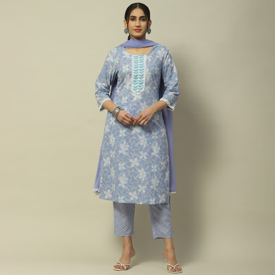 RANGRITI Printed Kurta, Palazzo & Dupatta Set