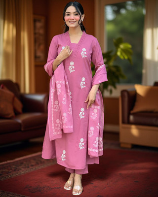 Tylissa Embroidered Kurta, Trouser/Pant & Dupatta Set