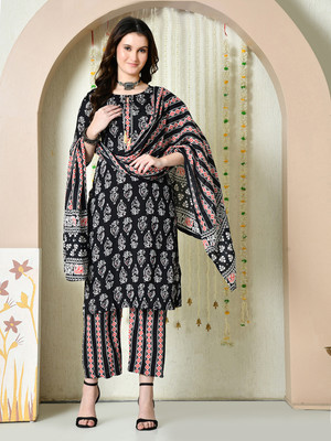 THE UNIQUE FABS Women Kurta Pyjama Dupatta Set