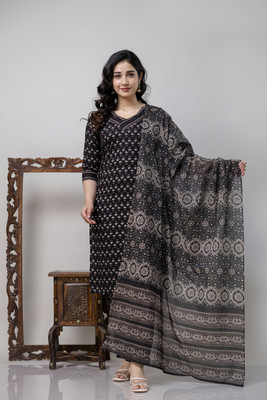 Bairaj Printed Kurta, Salwar & Dupatta Set