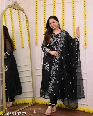 ROHEENI CREATION Embroidered Kurta, Trouser/Pant & Dupatta Set