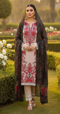 hayatfashion Printed Kurta, Churidar & Dupatta Set