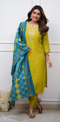 Momina Fashion Women Ethnic Top Pant Attached Dupatta Set