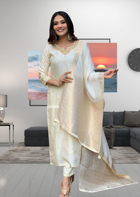RN Fashion Embroidered Kurta, Trouser/Pant & Dupatta Set