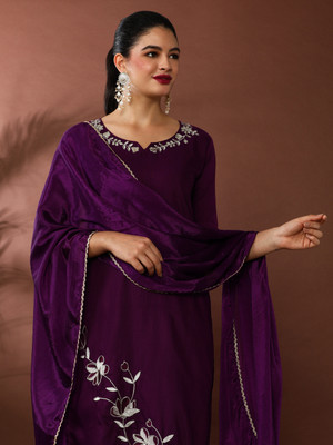 Jaipur Kurti Embroidered Kurta, Trouser/Pant & Dupatta Set