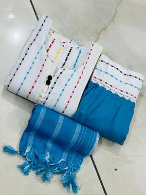 LineaWear Striped, Printed Kurta, Salwar & Dupatta Set