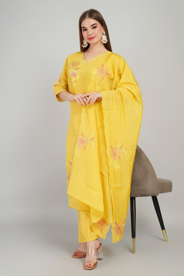 mahisha fashion Embroidered Kurta, Trouser/Pant & Dupatta Set