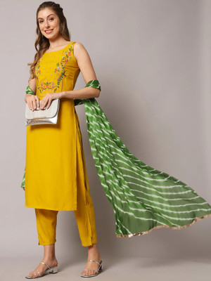 Lamba Creations Embroidered Kurta, Trouser/Pant & Dupatta Set